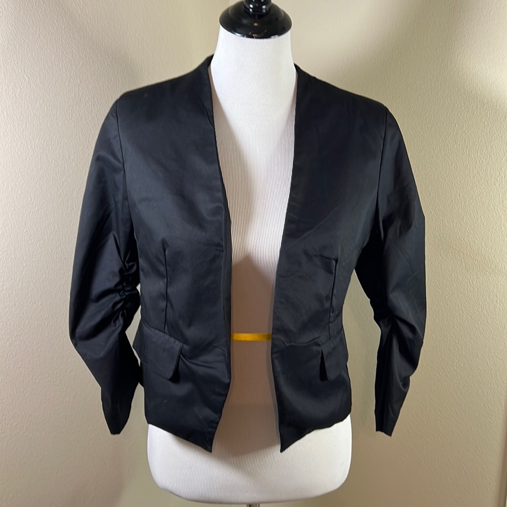 Shrunken Style Jacket with Ruched Sleeves